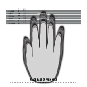 D3 Enzo Waterski Gloves size guide